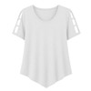 100% Cotton Short Sleeve Top with V-Shape Hem
