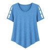 100% Cotton Short Sleeve Top with V-Shape Hem