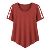 100% Cotton Short Sleeve Top with V-Shape Hem