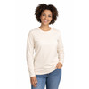 Ladies Long Sleeve Organic Cotton Scoop Neck-NATURAL