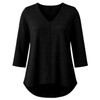 ICanToo Women’s 3/4 Sleeve Exposed Seam Top – Made in USA