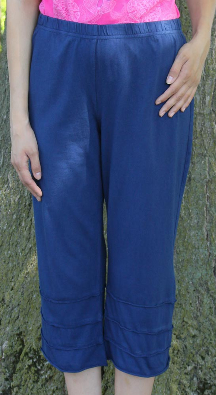 Tiered Capri Cotton Pants  ICanToo Clothing Made in USA