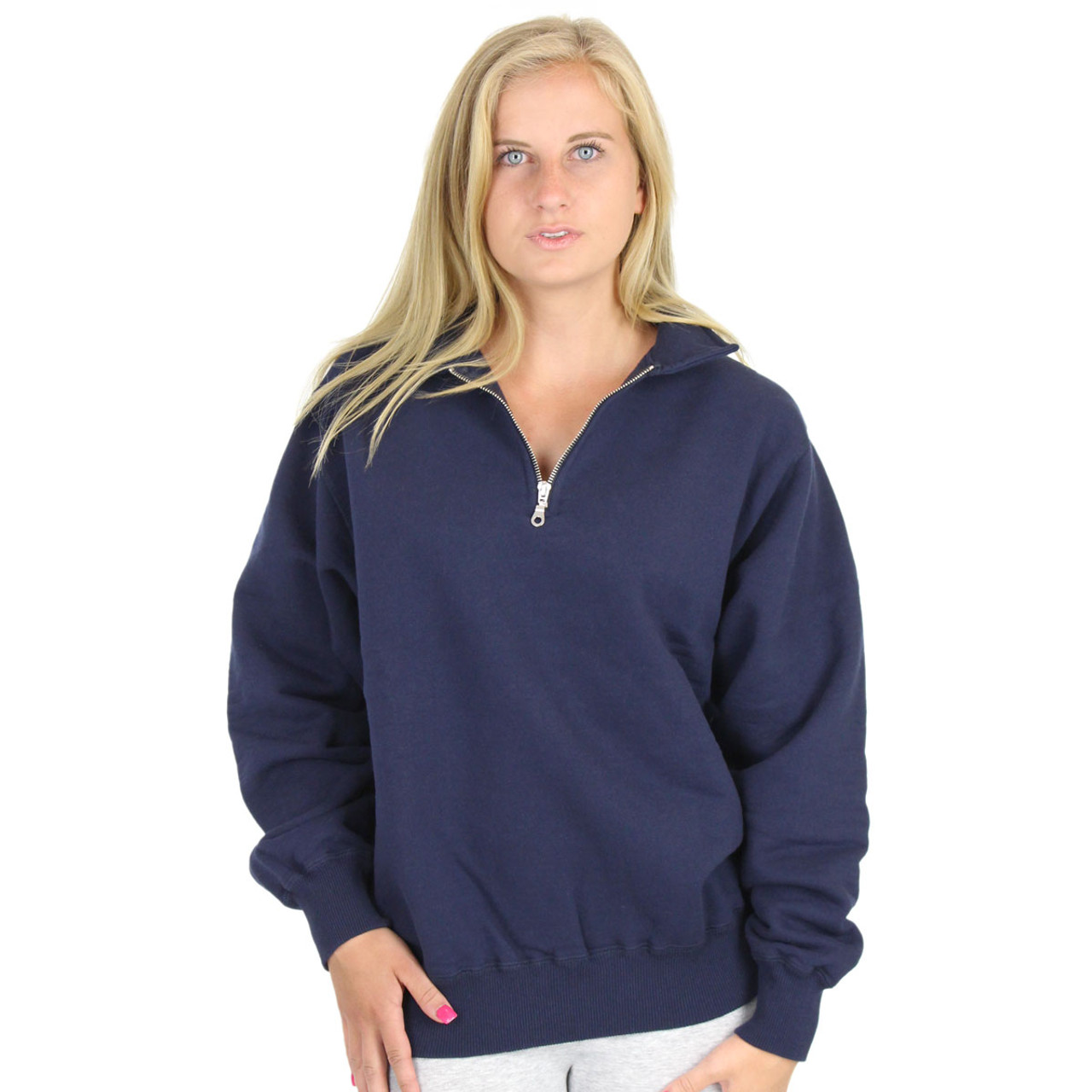 zip neck sweatshirt womens