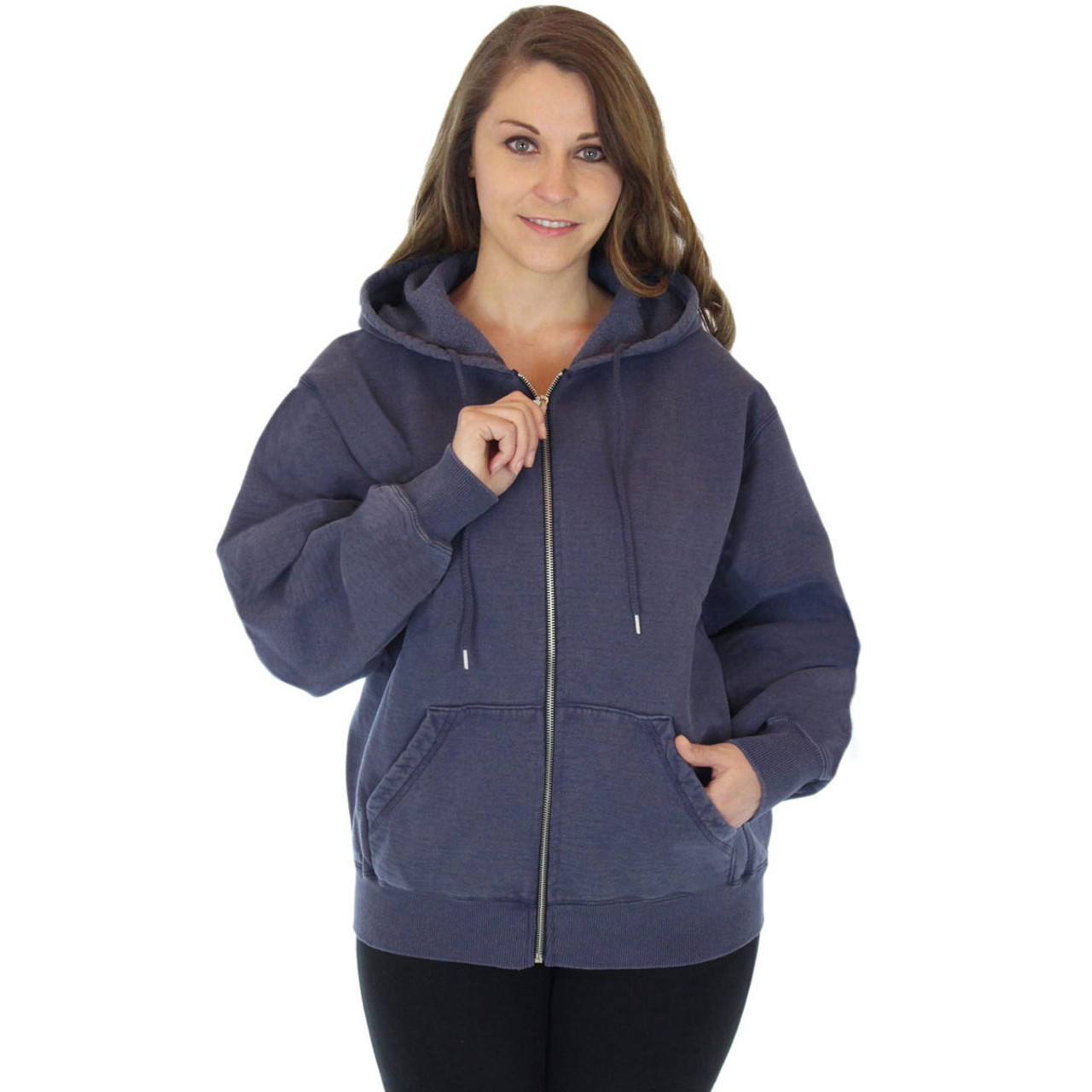 100 cotton zip up hoodie womens