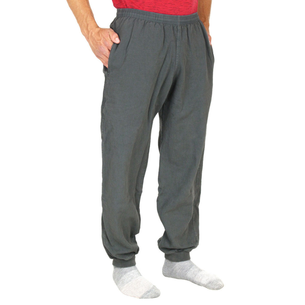 Mens All-Cotton Beefy 8 oz CUFFED SWEAT PANTS