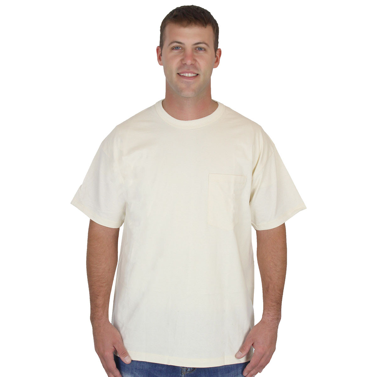 Mens Natural Pocket Tee 100% Organic 