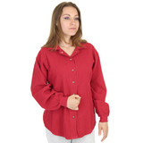 Light Corded Cotton Shirt Jacket (662) Fire Red