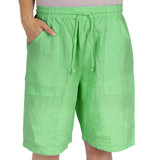 Crinkle Cotton Bermuda Shorts Honeydew