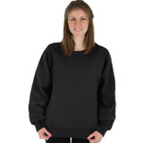 100% Heavy Cotton Womens Crewneck Pullover Sweatshirt - Black