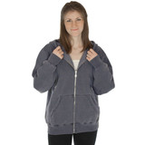100% Heavy Cotton Fleece Full-Zip Hooded Jacket - Charcoal