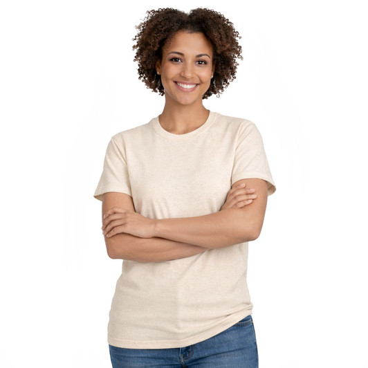 100% Organic Cotton Hypoallergenic Crew Neck NATURAL Tee Grown and Made in