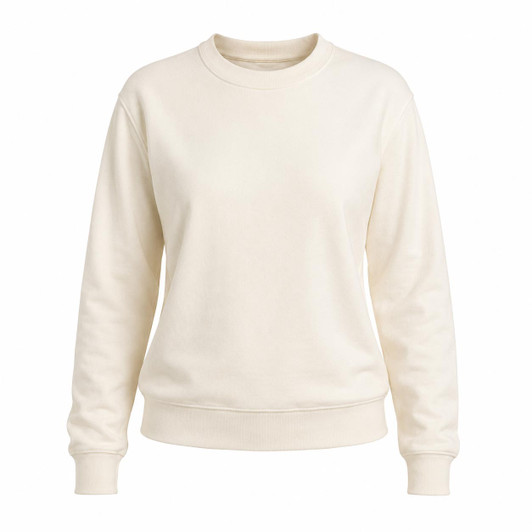 Organic Cotton French Terry Unisex Sweatshirt-NATURAL