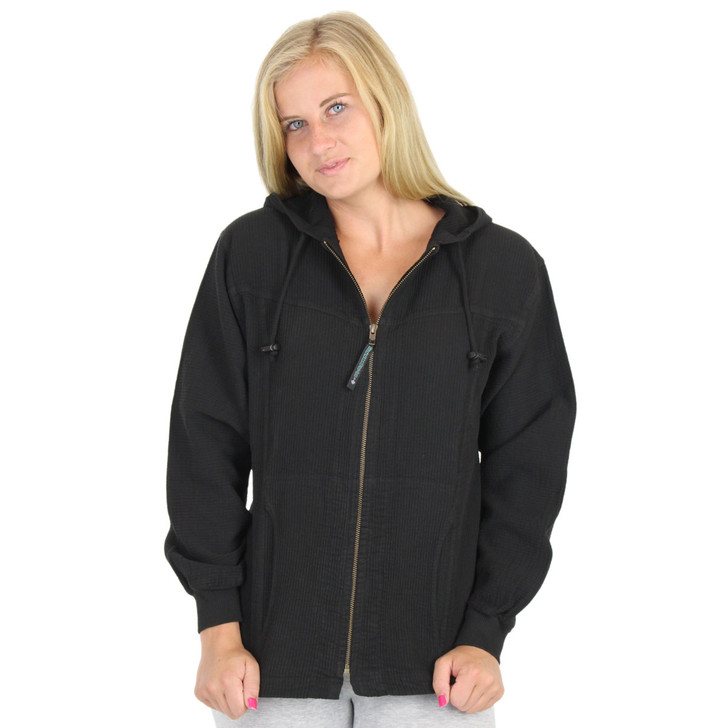 Light Corded Zipped Hoodie Jacket/Ezze Wear/Made in Canada