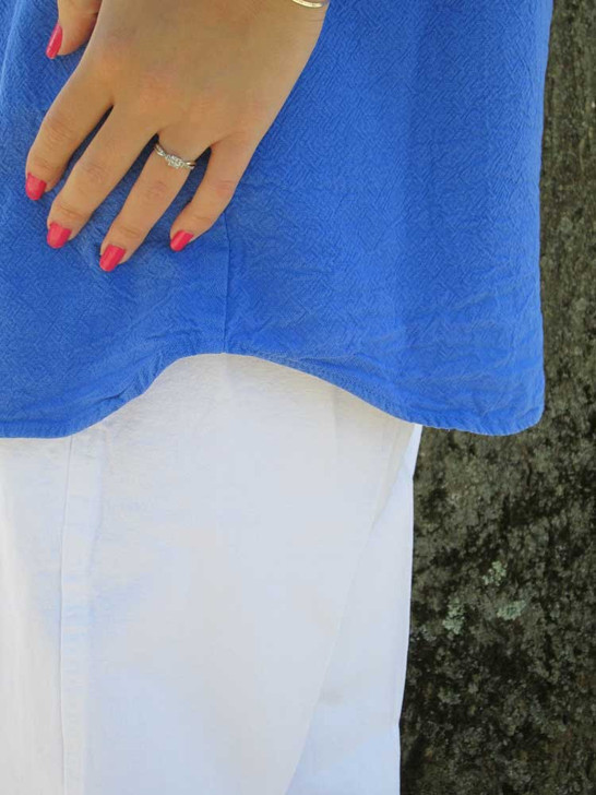 Crinkle Cotton 3/4 Slv Jeans Shirt