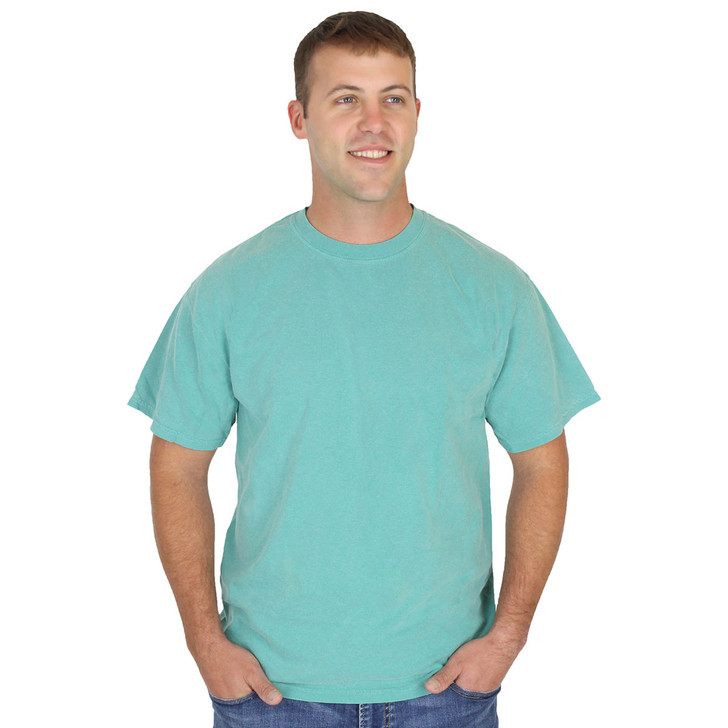 Mens 100% Organic Cotton Solid Color Crew Tee Spruce