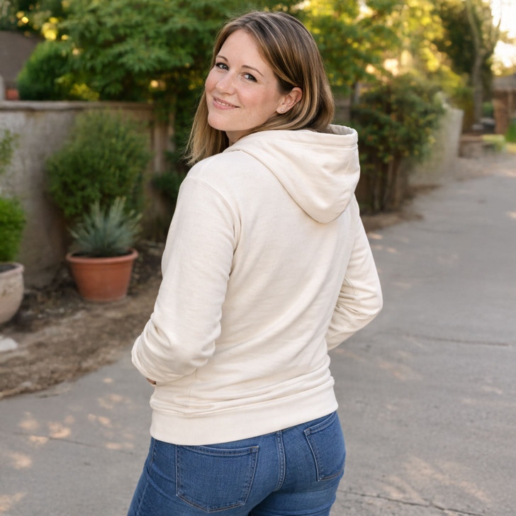 Organic Cotton Pullover Hoody- Unisex-NATURAL