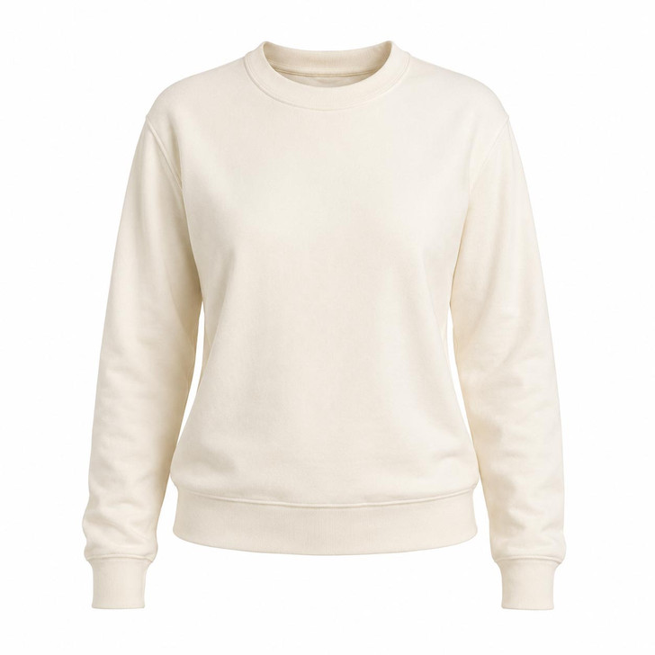 Organic Cotton French Terry Unisex Sweatshirt-NATURAL