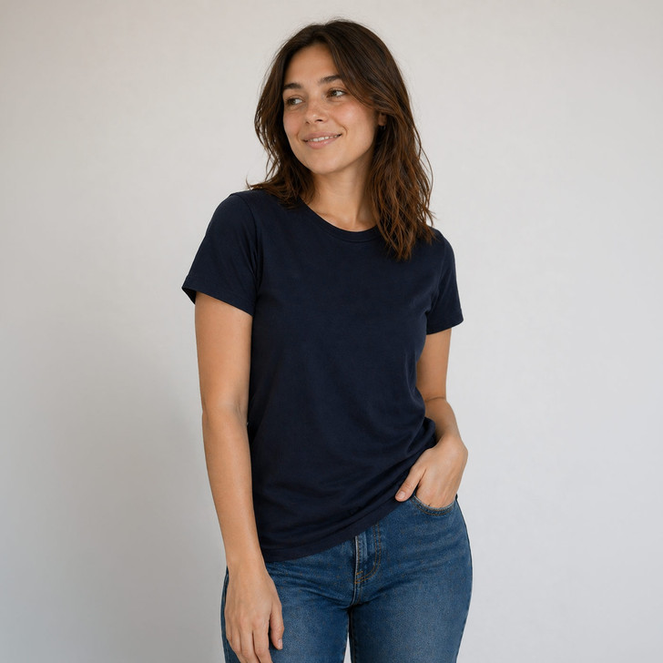 Women's Garment-Dyed Boyfriend Tee - Midnight Navy