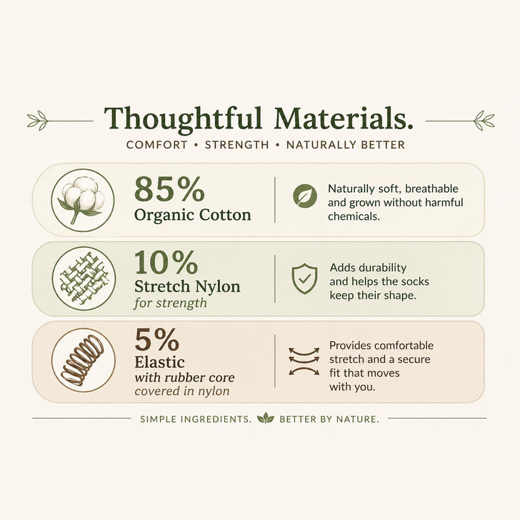 Organic Cotton Crew Socks - Made in USA