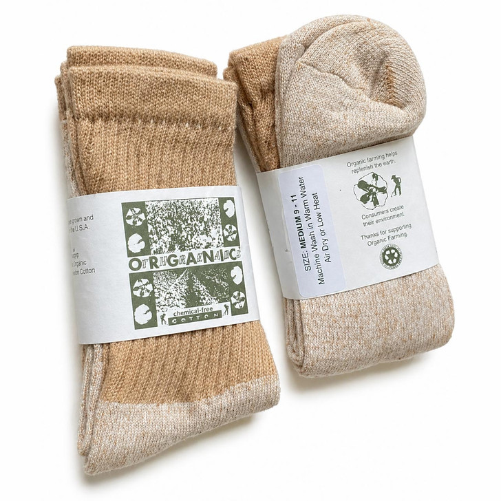 Organic Cotton Crew Socks - Made in USA