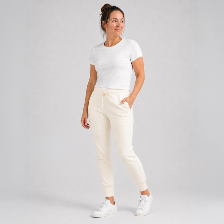 Women's 20oz Heavyweight Cotton Jogger Pants - Vanilla