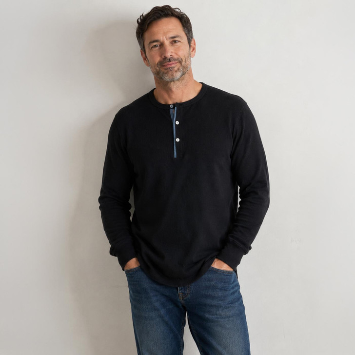 Men’s CottonMill 100% Cotton Heavyweight Thermal Henley Long-Sleeve Shirt – Made in Canada
