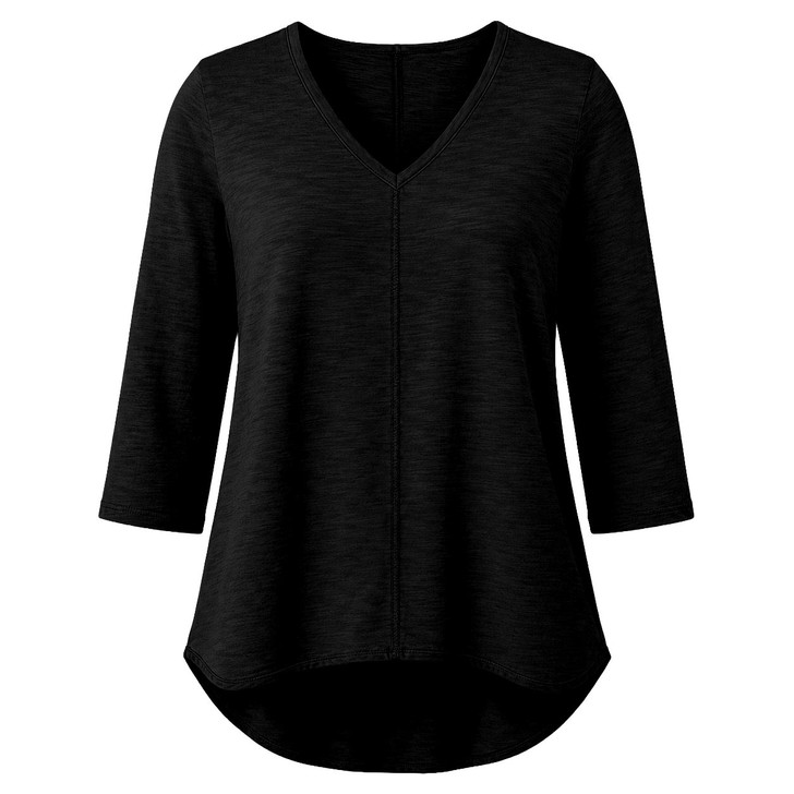 ICanToo Women’s 3/4 Sleeve Exposed Seam Top – Made in USA