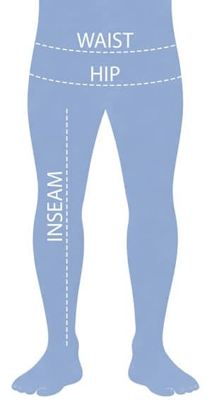Sweatpants measurement diagram