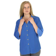 Mirage Cotton Seersucker 3 Qtr Sleeve Blouse