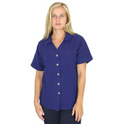 Cotton Mirage Short Sleeve Seersucker Shirt Sapphire