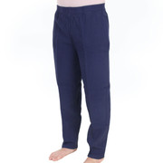 Crinkle Cotton Ankle Pant Navy