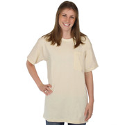 NATURAL Pocket Tee 100% Organic Cotton Hypoallergenic Crew Neck