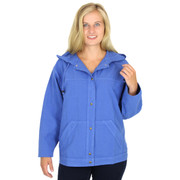 HoneyKomb 100% Cotton Hooded Shirt Jacket Blue Bell