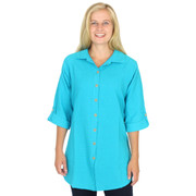 Mirage Cotton 3/4 Tab Sleeve Tunic Teal