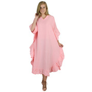 Long Crinkle Cotton Kaftan Dress (50-LONG) BLUSH