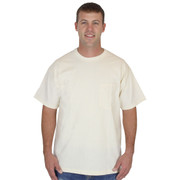 Mens NATURAL Pocket Tee 100% Organic Cotton Hypoallergenic Crew Neck Grown and Made in USA