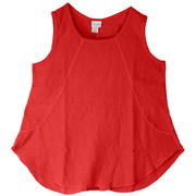 Double Gauze Sleeveless 100% Cotton Scoop Top - 7527-DG - Hot Red