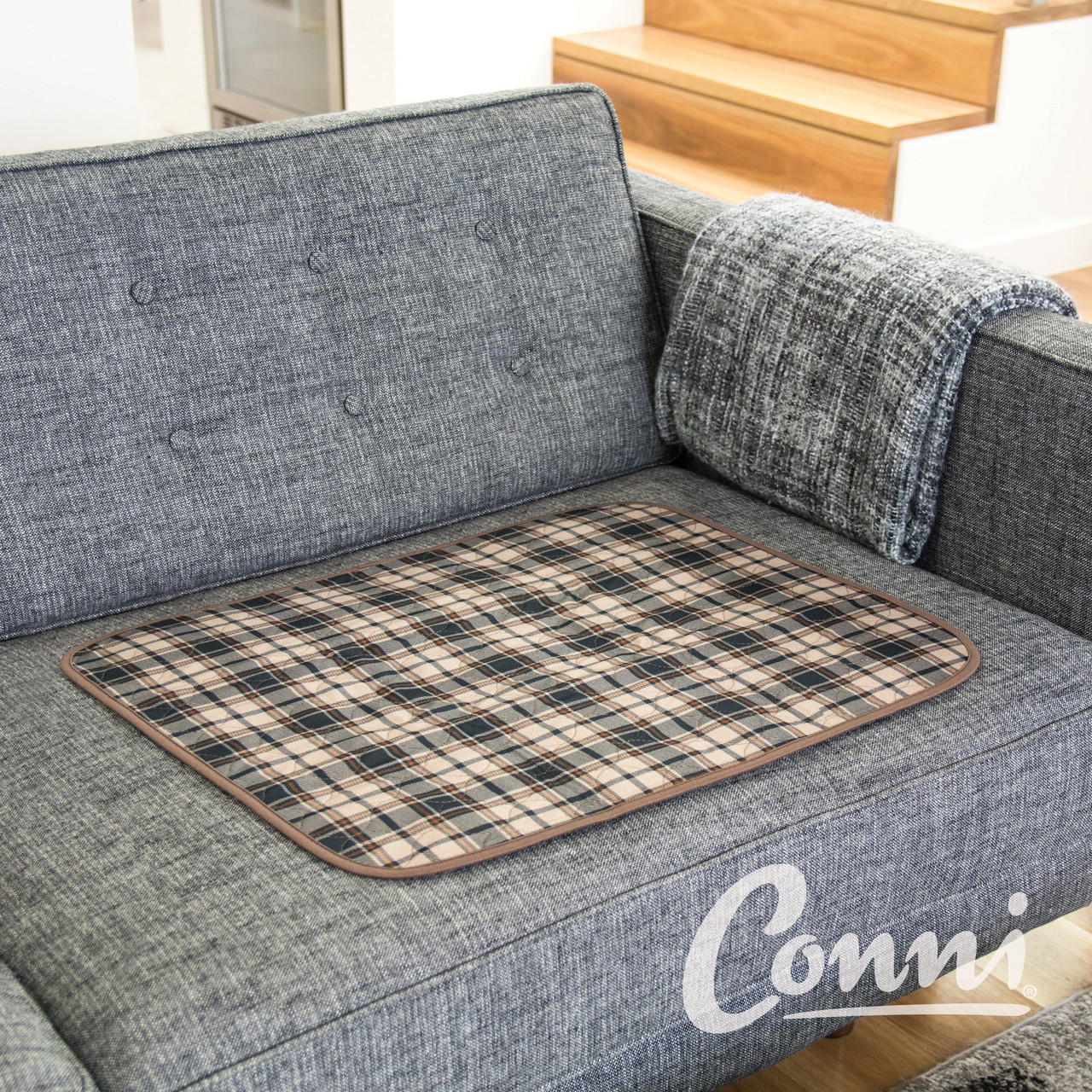 Conni Large Chair Pad Absorbent & Waterproof 51x61cm Tartan, Each