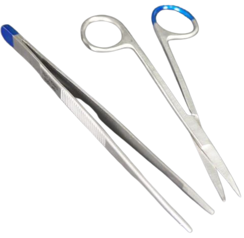 "Suture Removal Pack Sterile, 1 x Iris Scissors, 1 x Dressing Forceps
