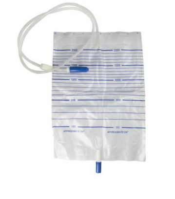 Urine Drainage Bag B/O NRV 2000ml 90cm Tube WPull Valve Each Health