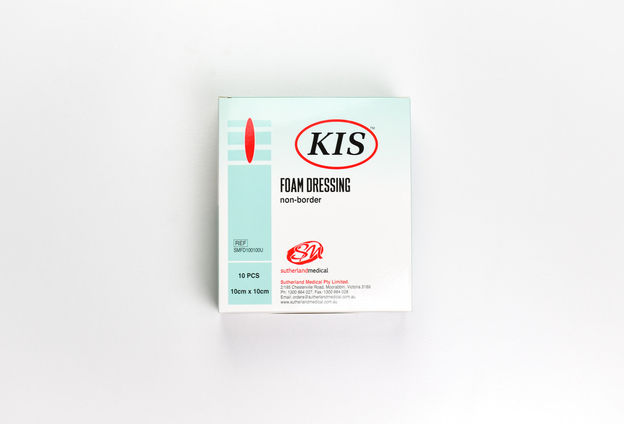 KIS Foam Dressing Non Border10x10cm Box/10 Health Equipment and