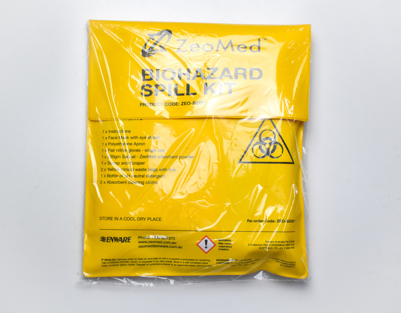 Zeomed Biohazard Spill Kit Yellow Each Health Equipment and