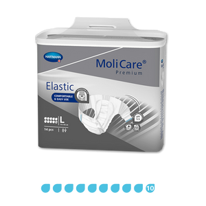 "Molicare Premium Elastic Large 10 Drop, Pack/14"