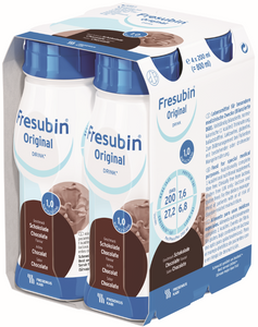 Fresubin Original DRINK 200mL EasyBottle Chocolate, Pack/4 - This product is currently OOS with the supplier until approx July 2024. Please contact us to discuss alternative products.