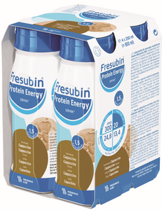 Fresubin Protein Energy DRINK 200mL EasyBottle Cappuccino, Pack/4 - This product is currently OOS with the supplier until approx July 2024. Please contact us to discuss alternative products.