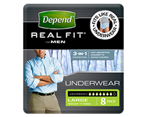 Depend Real Fit Men Large 7 Drop, Pack/8