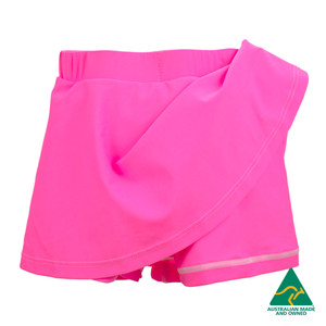 NIGHT N DAY Women's Absorbent and Waterproof ('All-in-One') SwimSkort Containment Skirt+Short for Swimming | Medium (W70-100cm) | 400mL capacity pad | PINK