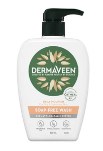 Dermaveen Daily Nourish Soap-Free Wash for Dry & Sensitive Skin 500ml, Each