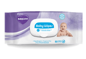 Babylove Wipes Unscented 80shts per Pack, Ctn/6