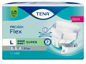 TENA Flex PROskin Super Large, Pack/30  (Sold as pack, or can be purchased as carton of 3 packs) (Old Code TN724330)